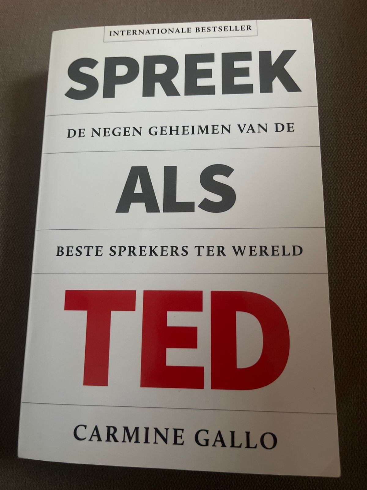 Spreek als TED: De negen geheimen van de beste sprekers, Ophalen of Verzenden, Zo goed als nieuw, Nederland