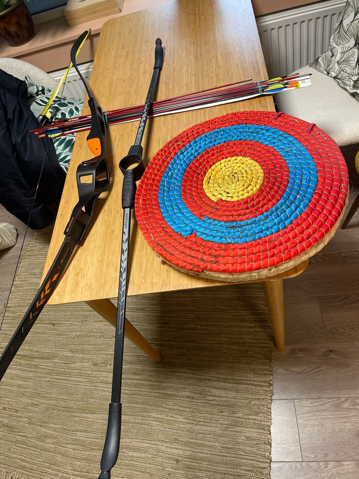 Boogschietset: Discovery 300 boog, pijlen en doelwit, Ophalen of Verzenden, Gebruikt, Recurveboog