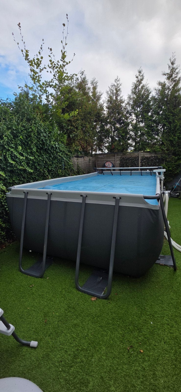 Zwembad met warmtepomp, zandfilter en robotstofzuiger, Tuin en Terras, Zwembaden, Ophalen, 200 tot 300 cm, 80 tot 120 cm, Zo goed als nieuw