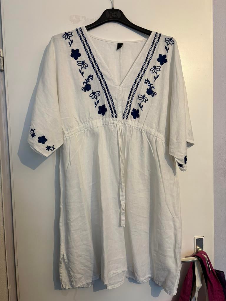Yoek wit linnen tuniek, maat M, Kleding | Dames, Grote Maten, Ophalen of Verzenden, Nieuw, Wit, Blouse of Tuniek