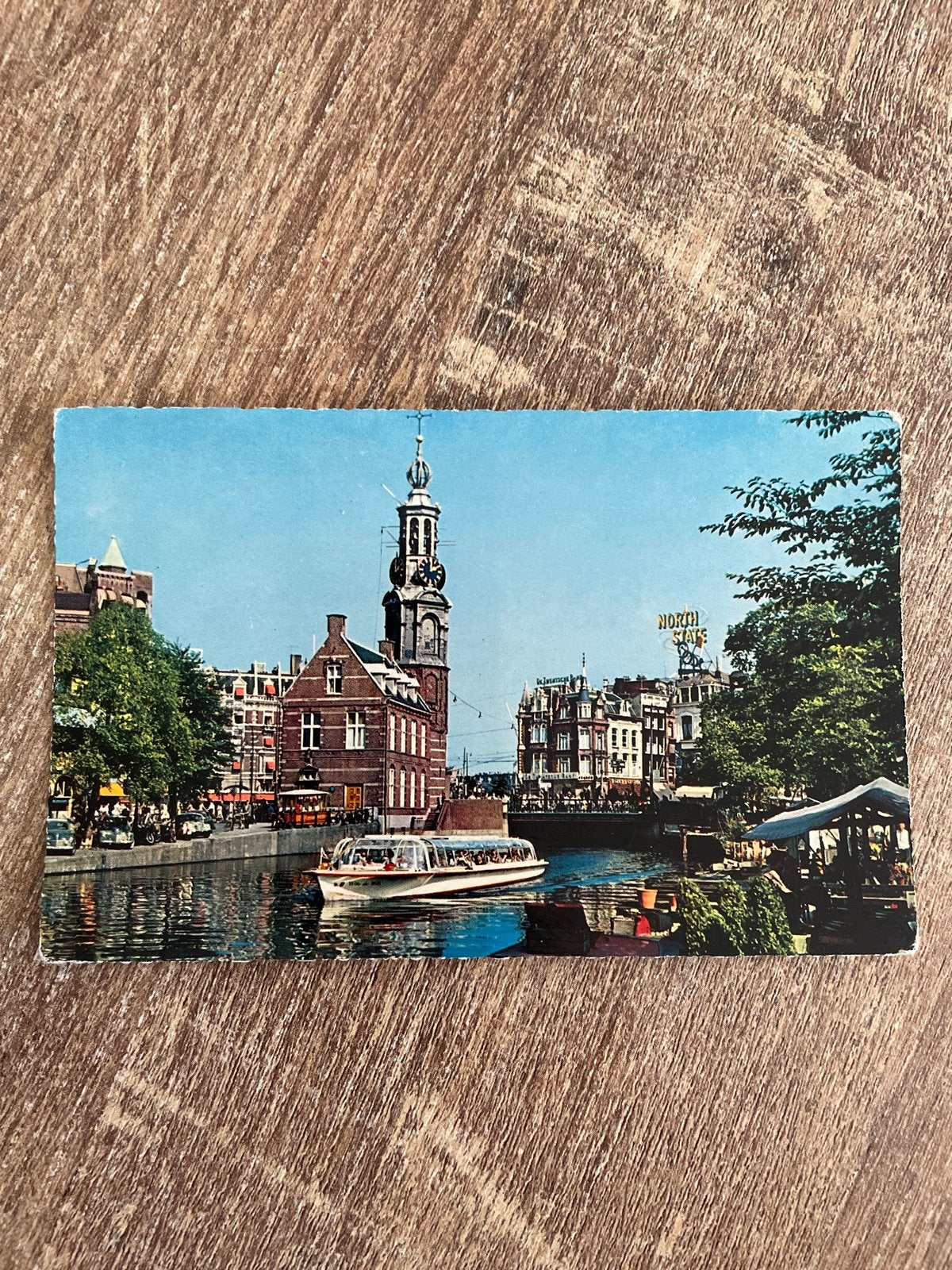 Vintage Ansichtkaart Amsterdam Munttoren (1966), Ophalen of Verzenden, 1960 tot 1980, Gelopen, Noord-Holland