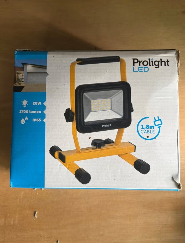 Bouwlamp 20W 1700 Lumen, Met statief, Ophalen of Verzenden, Zo goed als nieuw, Lamp