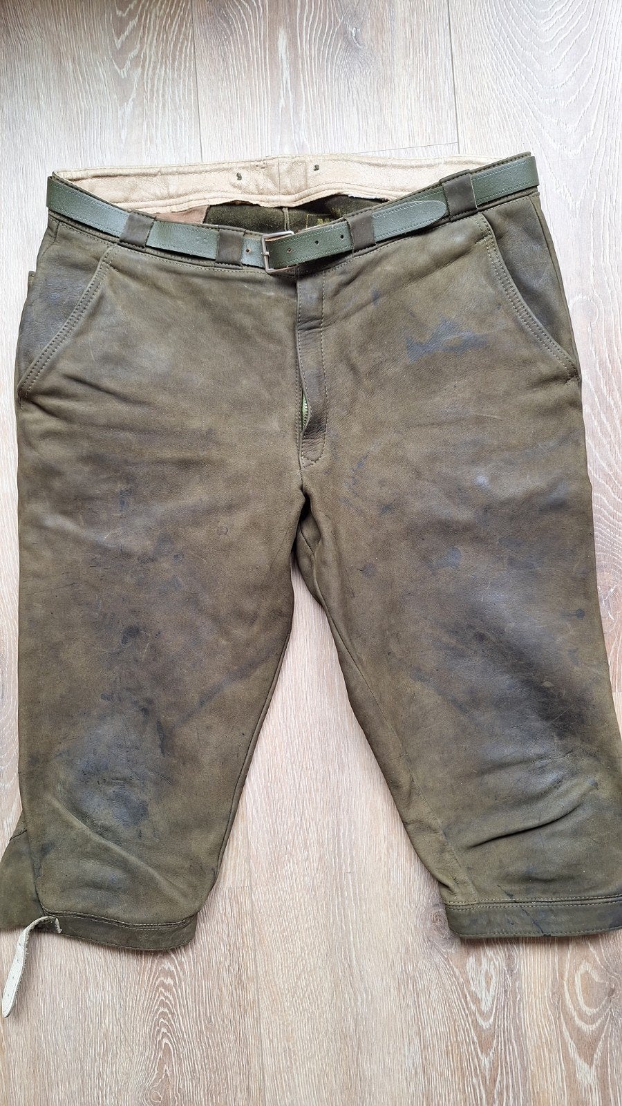Meindl gladleer lederhose speckig kniebroek jager Tiroler, Ophalen of Verzenden, Gedragen, Maat 48/50 (M), Meindl
