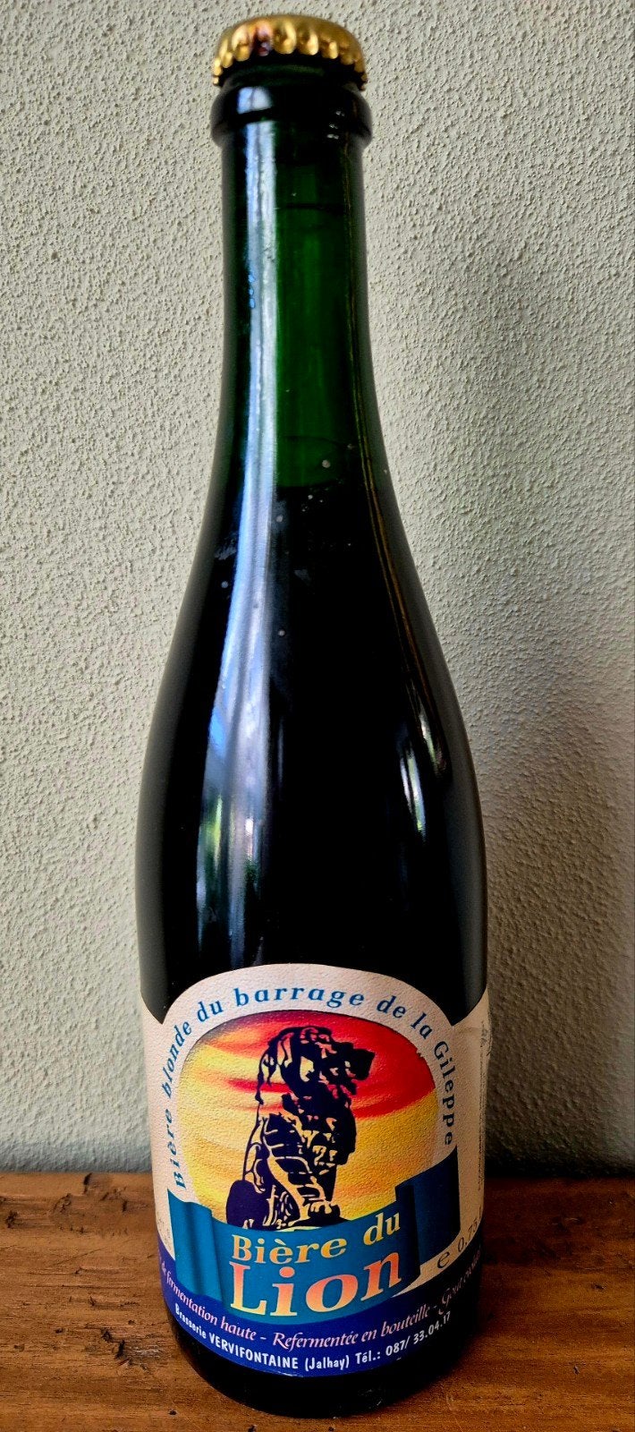 Bière du Lion speciaal bier 8% la Gileppe stuwdam Verviers B, Verzamelen, Ophalen of Verzenden, Zo goed als nieuw, Flesje(s), Overige merken