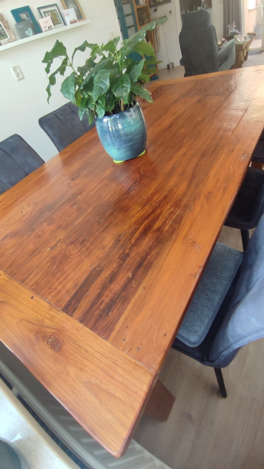 te koop: taekhouten tafel, Huis en Inrichting, Tafels | Eettafels, Ophalen, Rechthoekig, 50 tot 100 cm