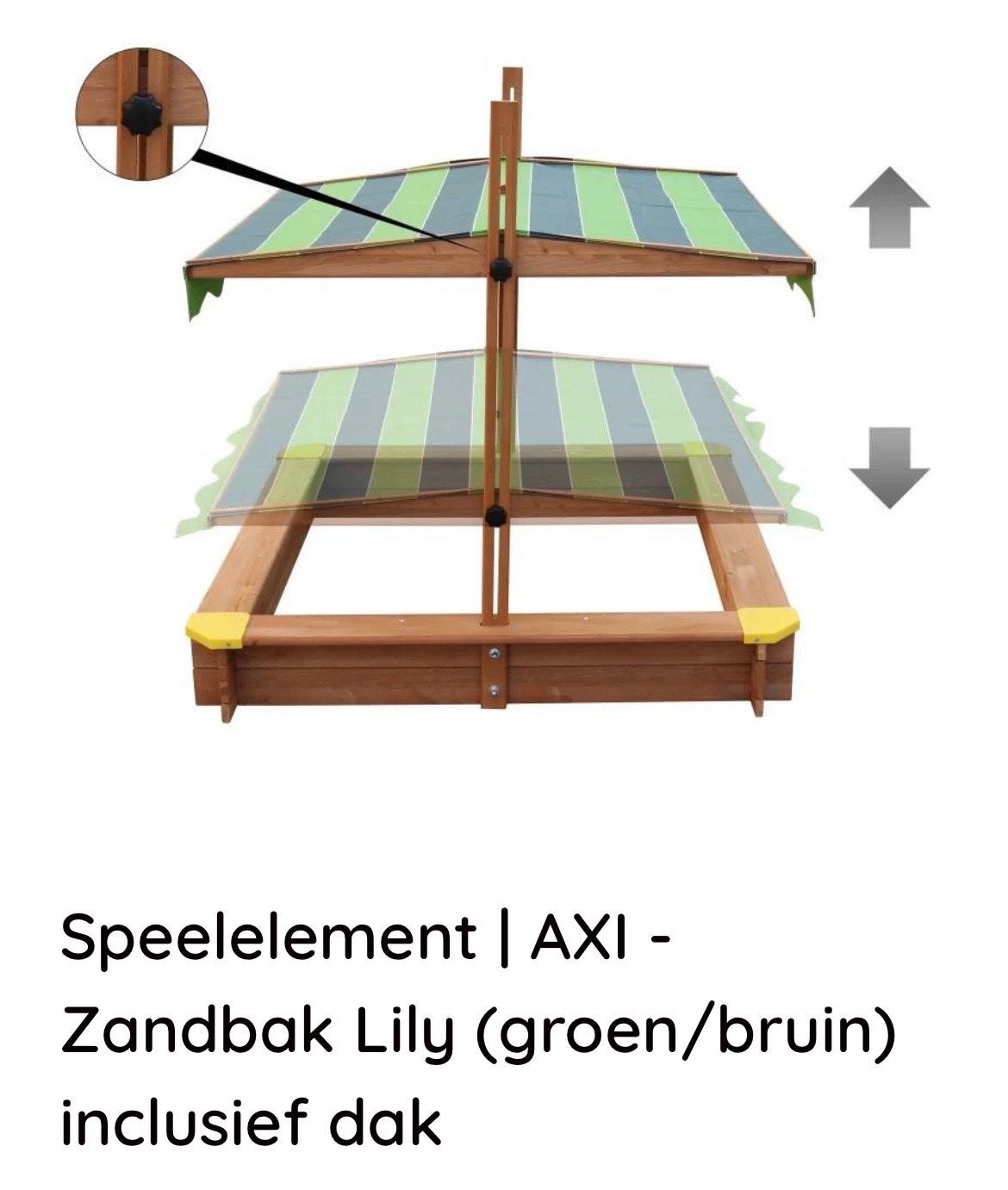 Axi Lily zandbak met verstelbaar dak - Nieuw in doos, Kinderen en Baby's, Speelgoed | Buiten | Zandbakken, ., Nieuw, Ophalen of Verzenden