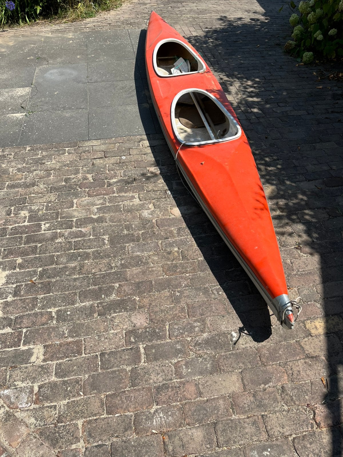 Gratis af te halen: 2-persoons kajak (5m) incl. 2 peddels, Watersport en Boten, Ophalen, Gebruikt, Met peddels, Kajak