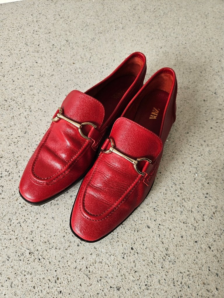 Leren loafers van Zara mt.39, Ophalen of Verzenden, Zo goed als nieuw, Zara, Instappers