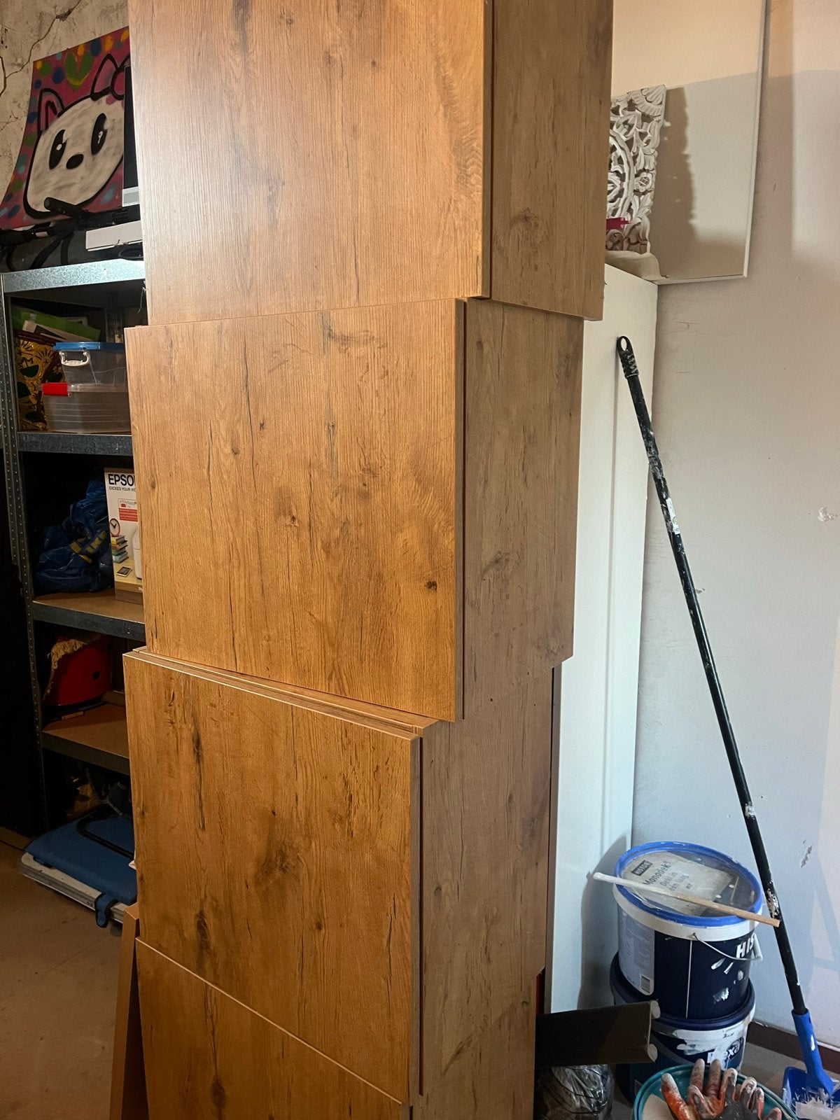 Keuken wandkasten - Set van 4, houtkleur, Huis en Inrichting, Ophalen, Gebruikt, Bruin, 50 tot 100 cm