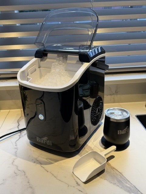 Bardi 1,1 LIter Nugget IJsblokjesmachine met Thermosbeker, Ophalen, Nieuw, Zelfvriezend