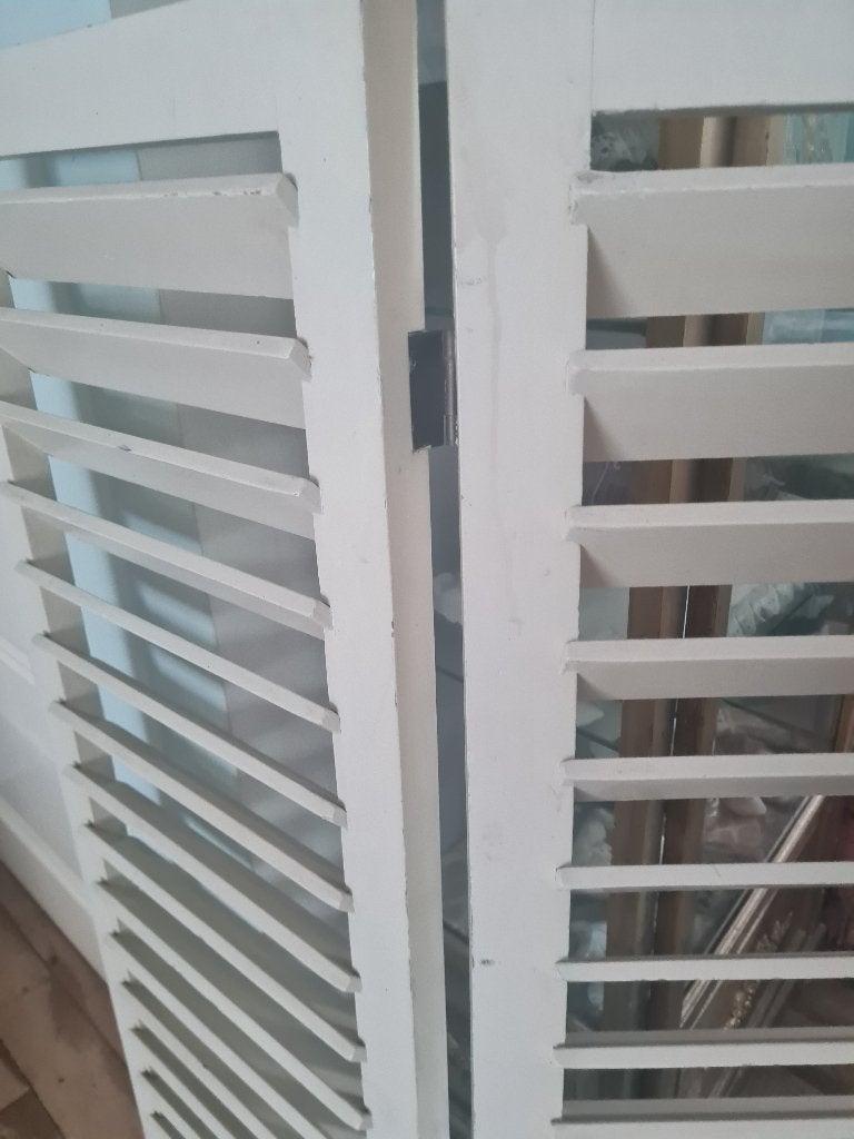 Zeer oude louvre luiken als roomdivider kamerscherm, Ophalen, Heikant 21 Kaatsheuvel, Belle Vieille Brocante, Zo goed als nieuw