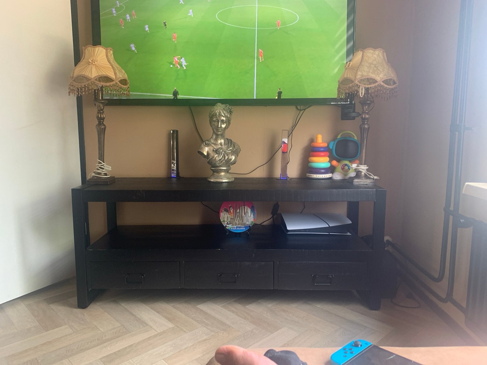 Salontafels en eettafel tv kast met stoelen te koop, Gebruikt, 100 tot 150 cm, Rond, Ophalen of Verzenden