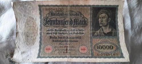 Reichsbanknote 1922 DEUTSCHLAND, PAPIERGELD 10.000 mark, Postzegels en Munten, Bankbiljetten | Europa | Niet-Eurobiljetten, Ophalen of Verzenden