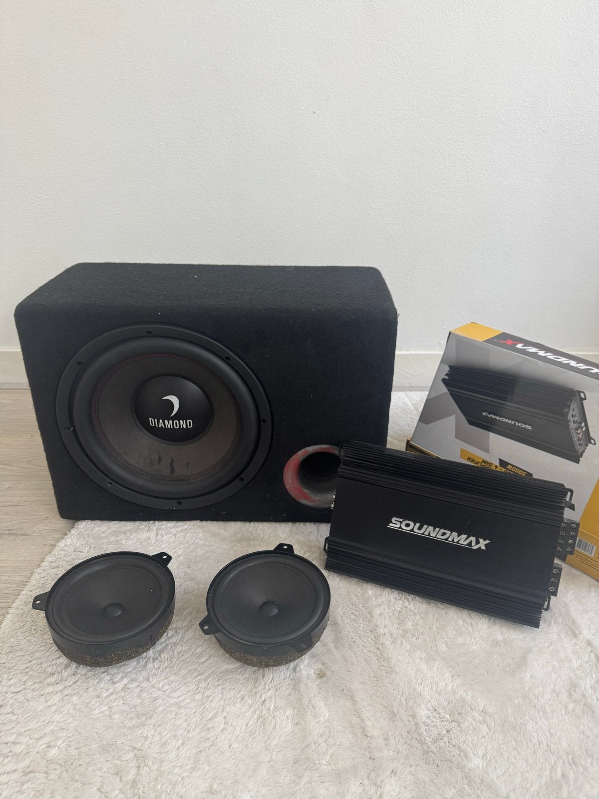 Complete Car Audio Set: Subwoofer, Versterker, Speakers, Ophalen of Verzenden, Gebruikt, Universele onderdelen