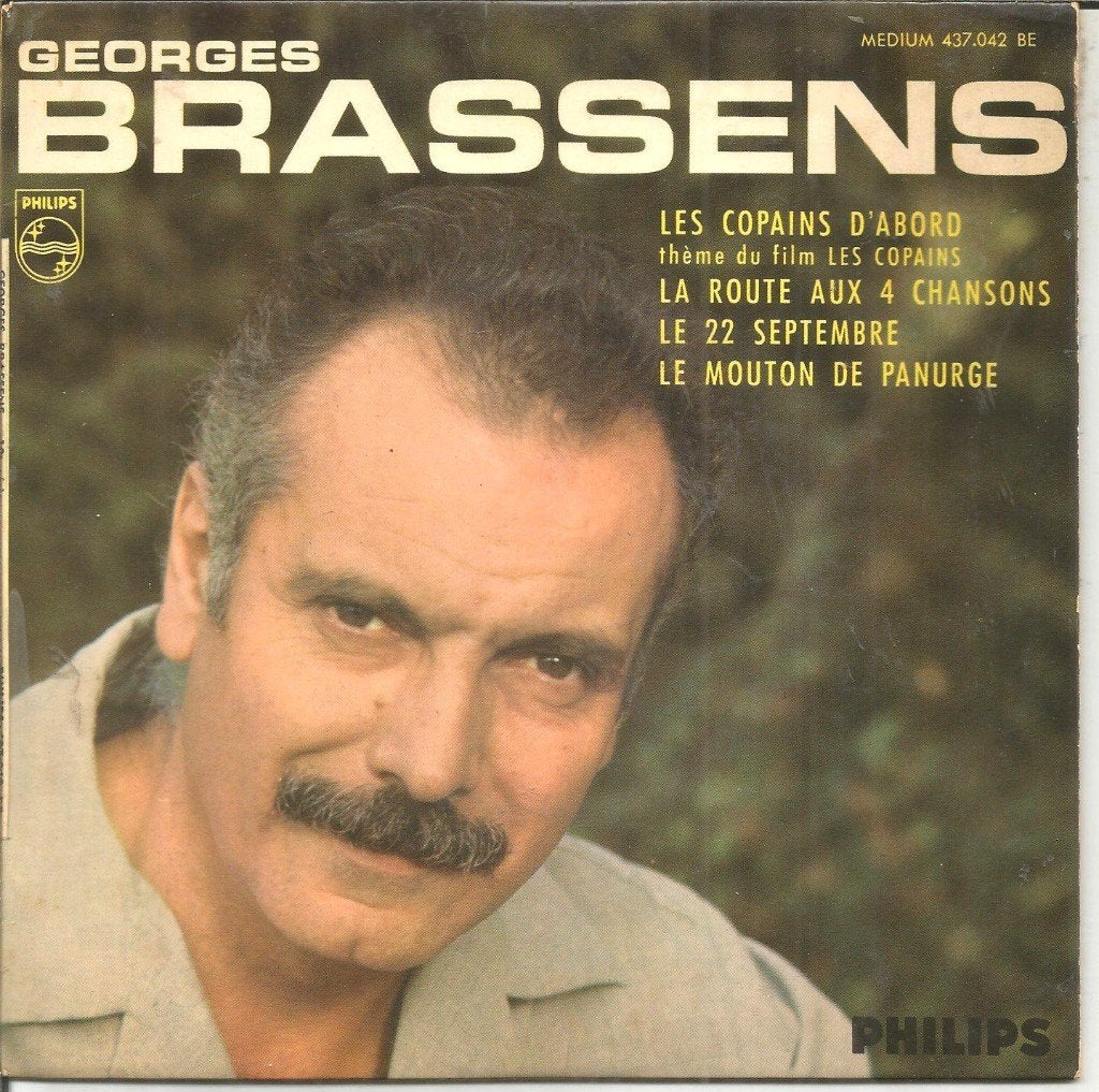Georges Brassens – Les Copains D'abord (1965), 7 inch, Ophalen of Verzenden, Pop, EP