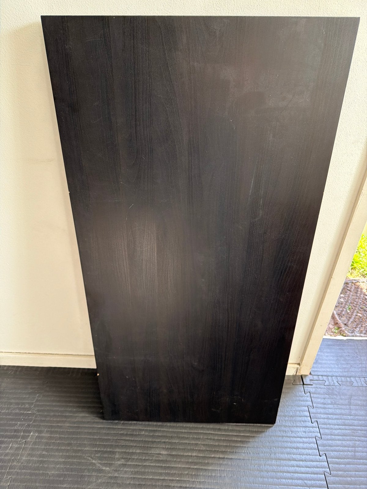 IKEA LINNMON Tafelblad met poten, zwart, 120x60 cm, Ophalen, Gebruikt, 50 tot 100 cm, 100 tot 150 cm