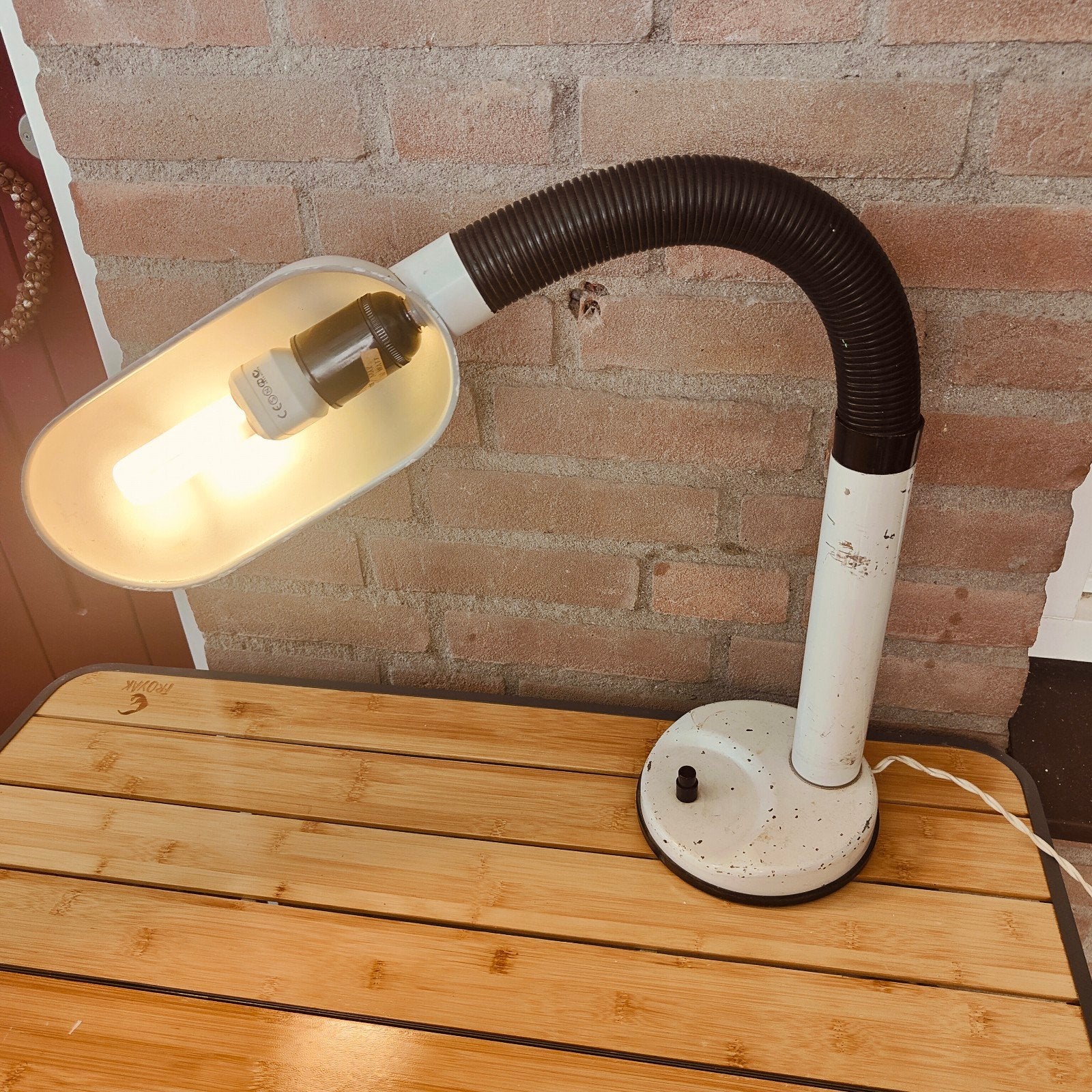 HERDA Vintage metalen tafellamp, buigbaar en verstelbaar, Ophalen of Verzenden