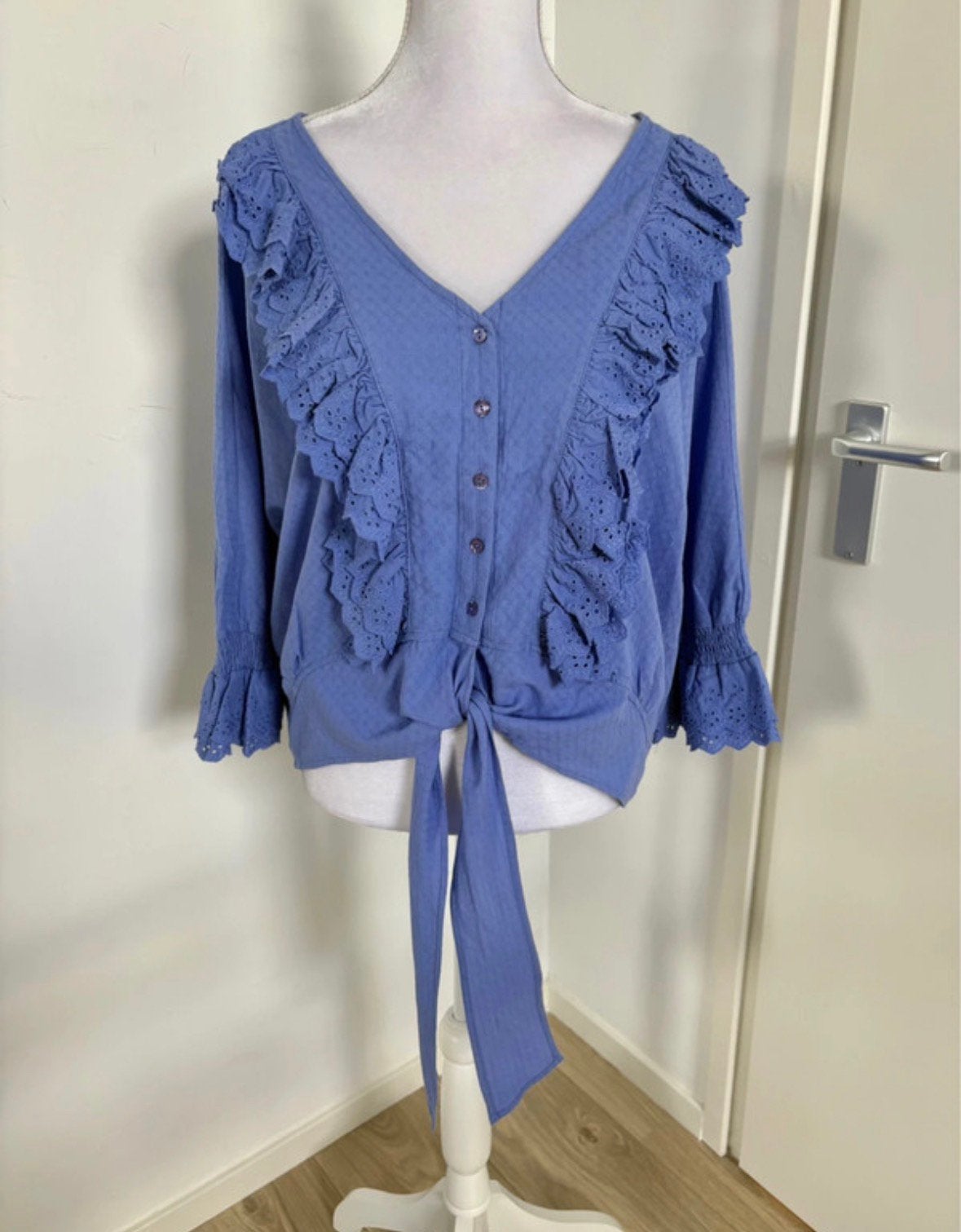 Prachtige paarsblauwe Harper & Yve blouse - maat L, Ophalen of Verzenden, Nieuw, Maat 38/40 (M), Blauw