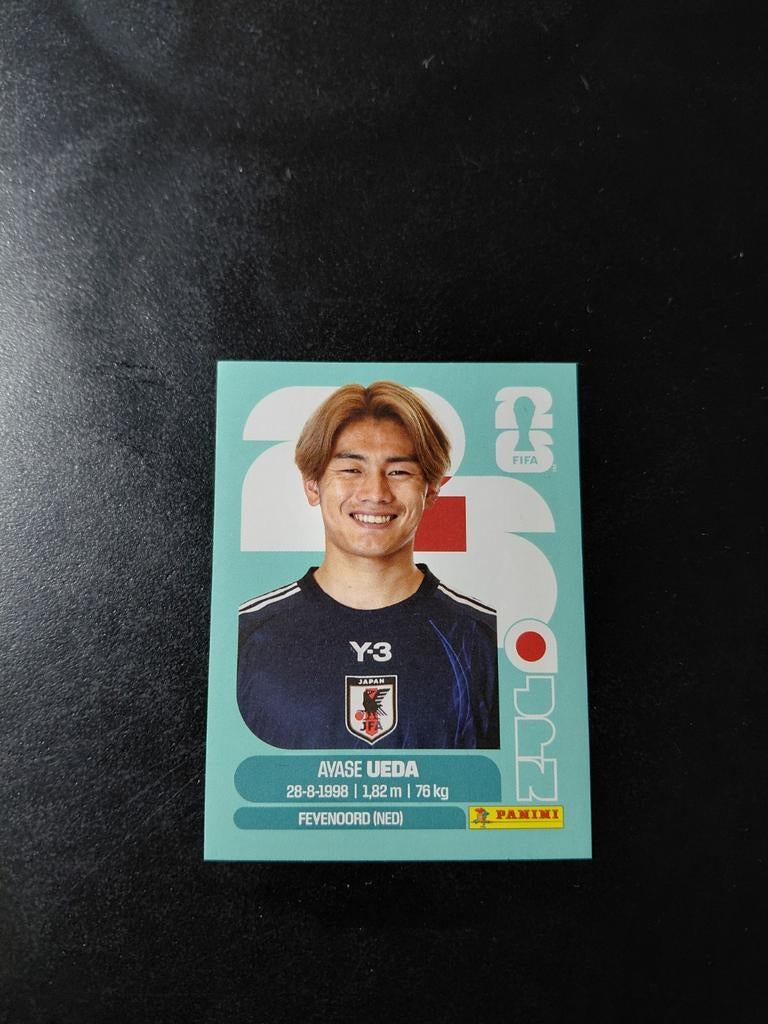 Ayase ueda (japan/feyenoord) panini wk 2026 stickers, Ophalen of Verzenden, Nieuw, Feyenoord, Poster, Plaatje of Sticker