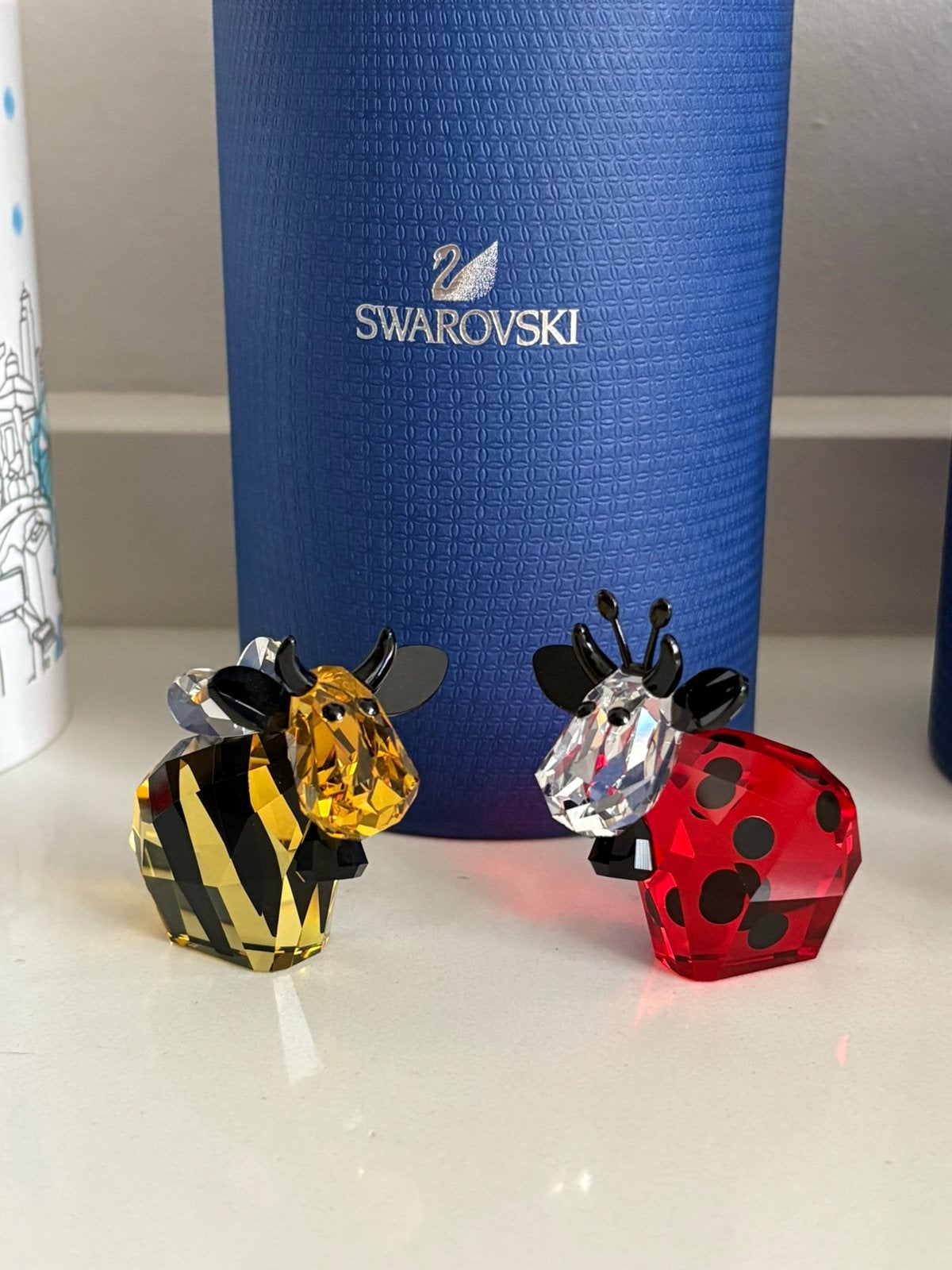 Swarovski hommel en lieveheerstbeestje mo paar, Ophalen of Verzenden, Zo goed als nieuw, Figuurtje