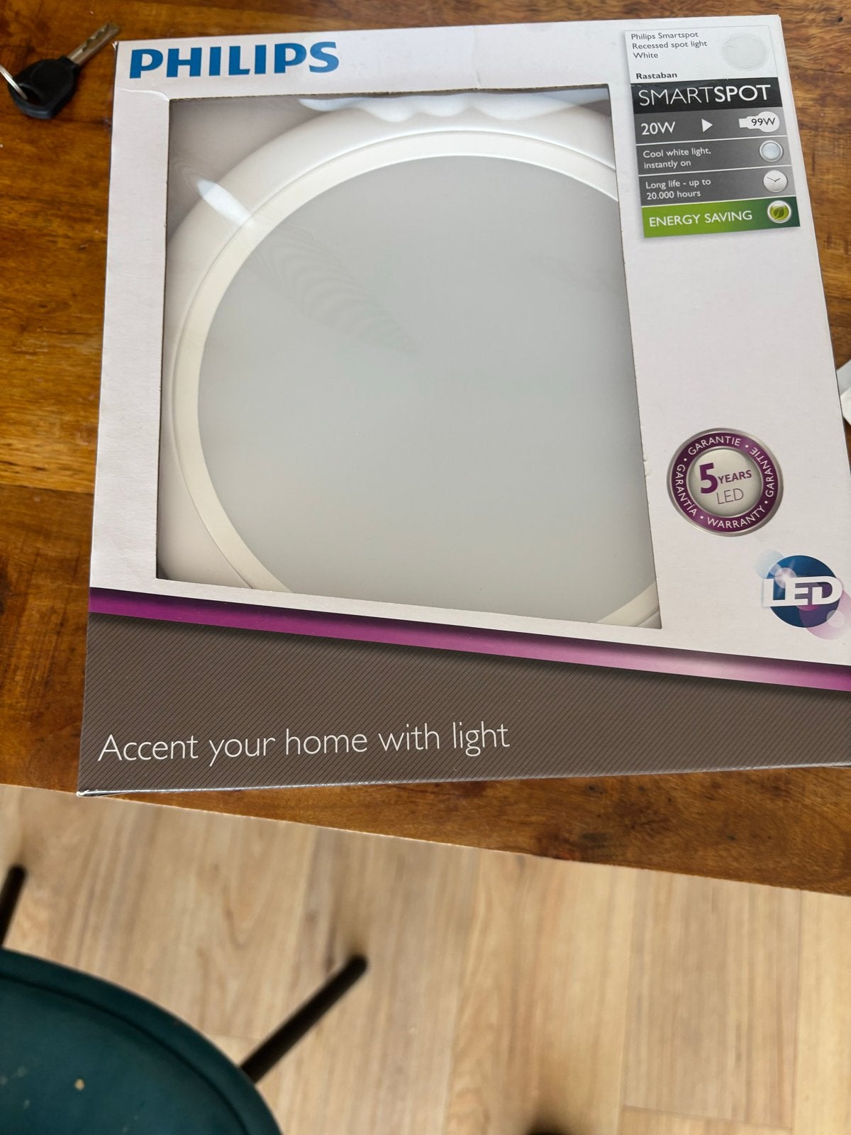 Philips Smartspot LED Inbouwspot Wit 20W (99W equivalent), Philips, Led-lamp, 60 watt of meer, Nieuw