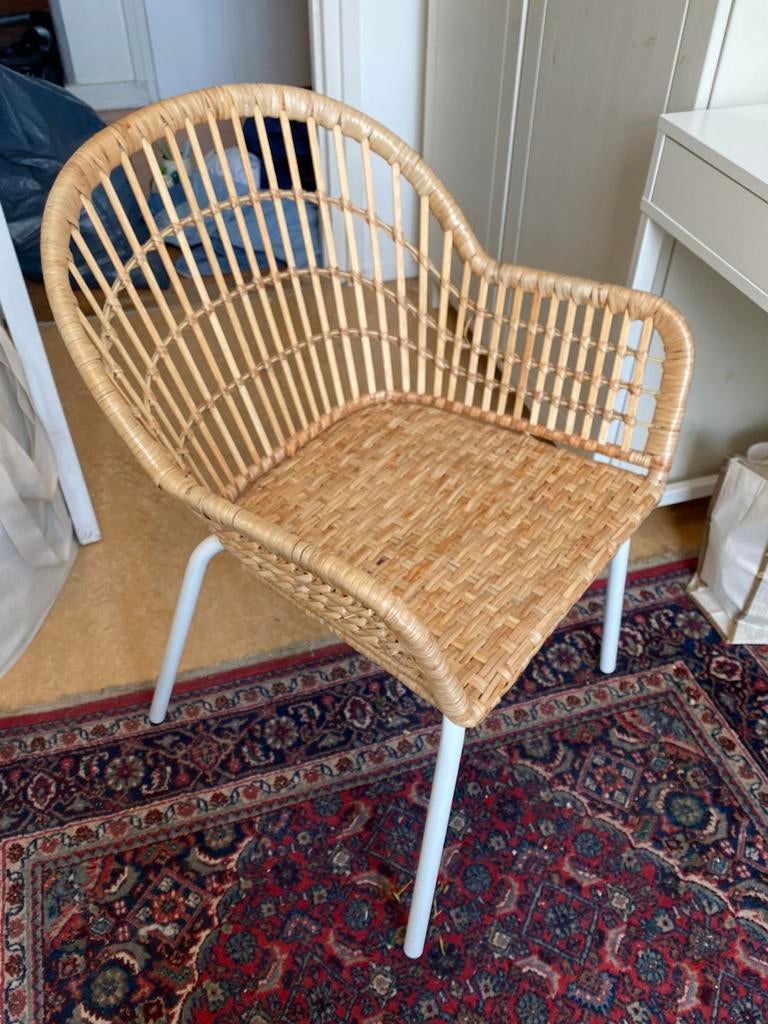 Rieten stoel ikea, Huis en Inrichting, Stoelen, Gebruikt, Bruin, Riet of Rotan, Ophalen of Verzenden