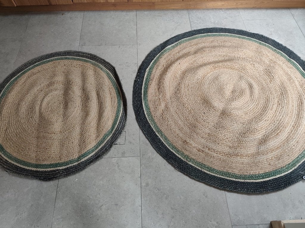 Vloerkleden natuurlijke stijl, los of gezamenlijk weg, Ophalen, Gebruikt, 100 tot 150 cm, Rond