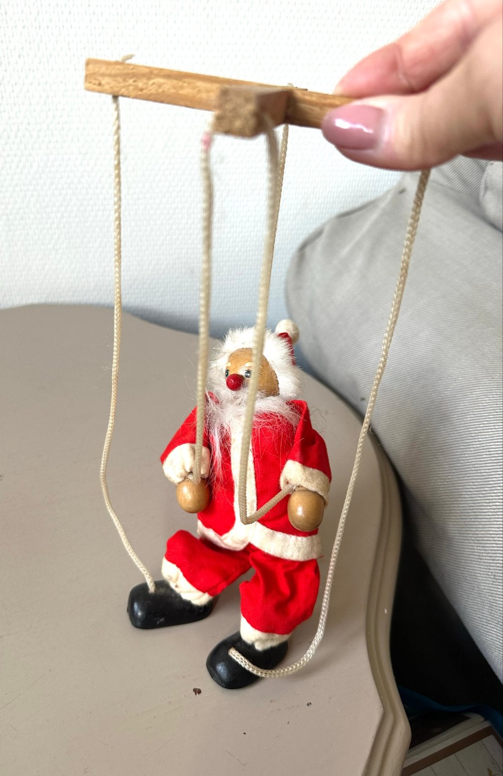 Vintage kerstman marionet, Ophalen of Verzenden