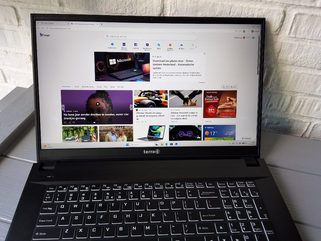 Krachtige 17 Inch Terra Mobile 1716  Windows 11  Pro. 16GB, Met videokaart, Qwerty, Zo goed als nieuw, Gaming