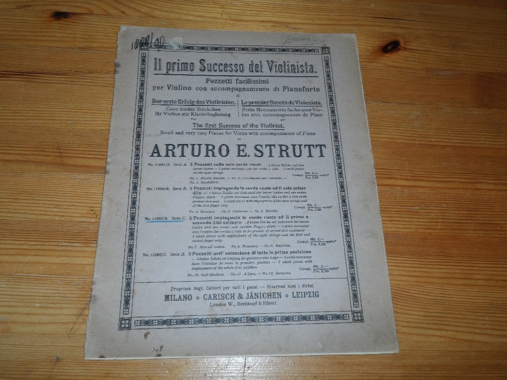 Arturo e. Strutt - aria all' antica, Muziek en Instrumenten, Gebruikt, Klassiek, Ophalen of Verzenden, Viool of Altviool