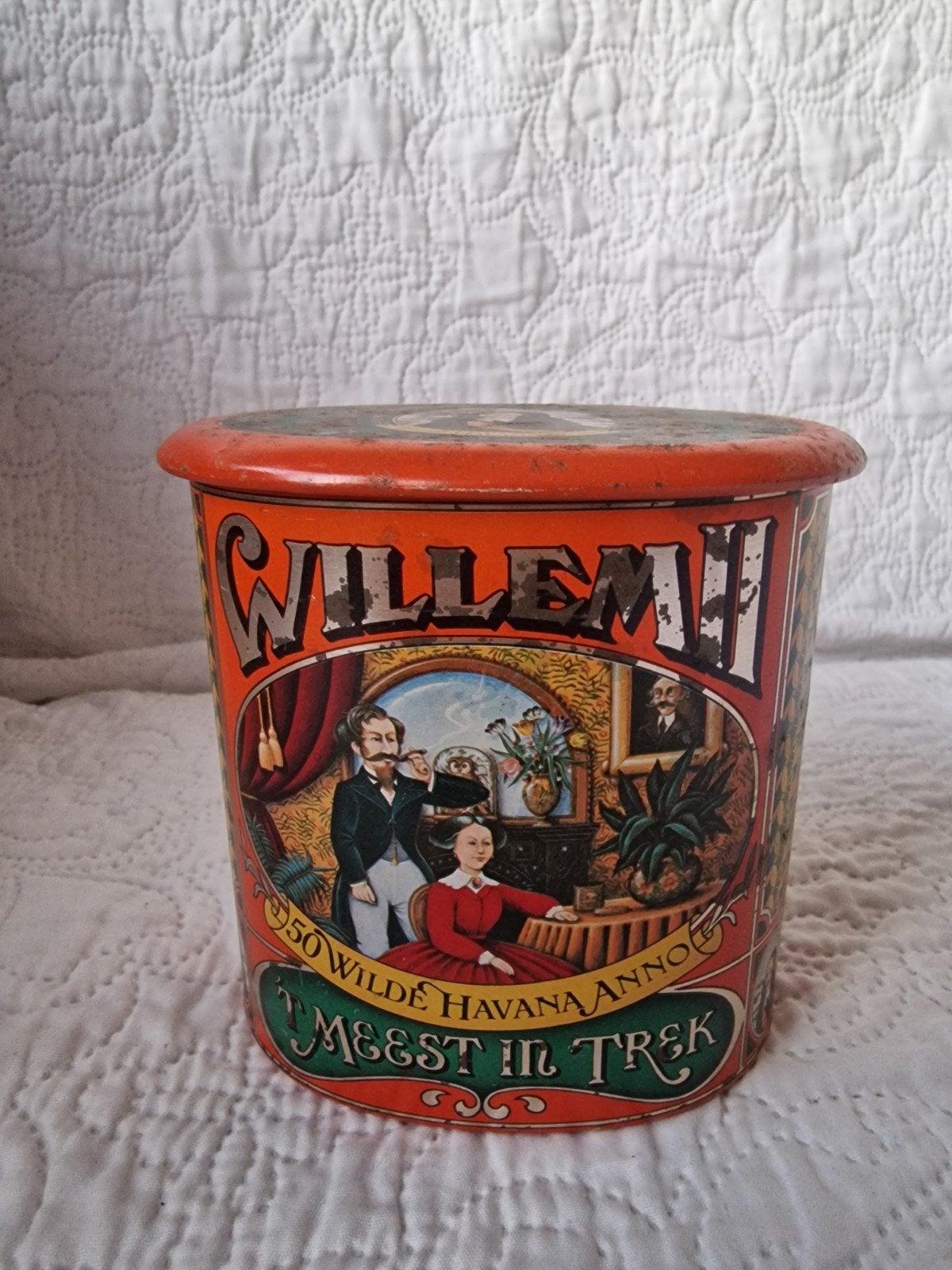 Vintage Willem II sigarenblik - '50 Wilde Havana Anno', Ophalen of Verzenden, Gebruikt, Overige, Overige merken