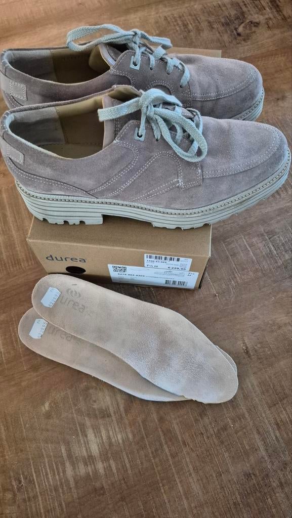 Durea suède veterschoenen maat 41 7,5 H - Zo goed als nieuw, Durea, Schoenen met lage hakken, Beige, Ophalen of Verzenden