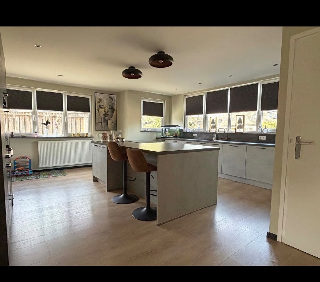 Moderne Betonlook Eilandkeuken incl. Elica GEDEMONTEERD, Huis en Inrichting, Overige typen, Ophalen of Verzenden, Zo goed als nieuw