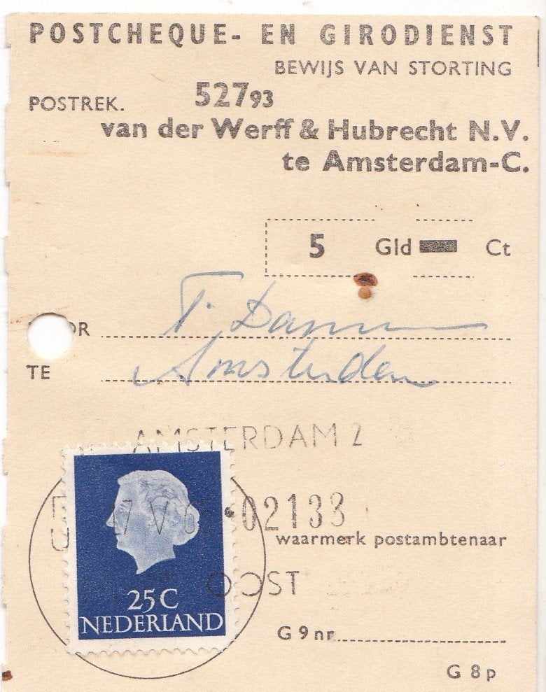 Postaal document – Bewijs van storting – kenmerk G8p, Verzenden, Overige typen
