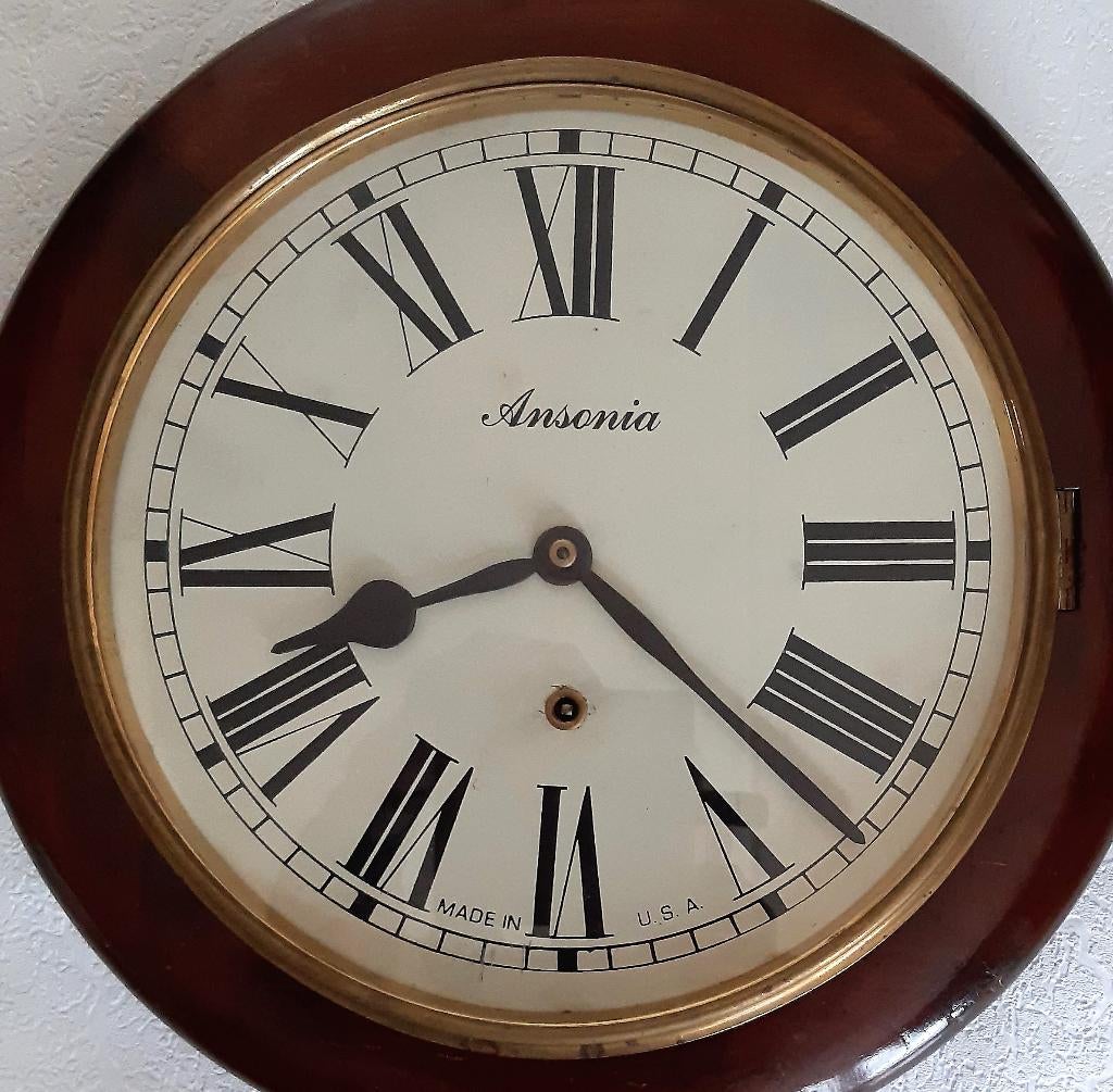 ANSONIA SCHOOLKLOK 1860, Antiek en Kunst, Antiek | Klokken, Ophalen of Verzenden