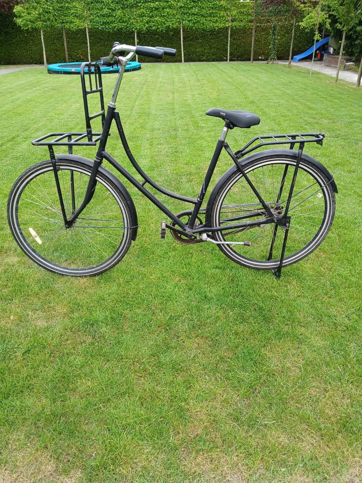 Stevige Zwarte Transportfiets met Voordrager, Ophalen, Gebruikt, Overige merken