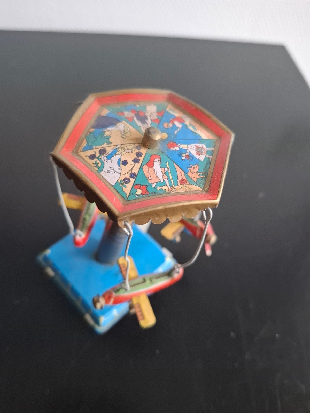 Vintage Blikken Carrousel met Vliegtuigjes - MM089, Ophalen, Gebruikt