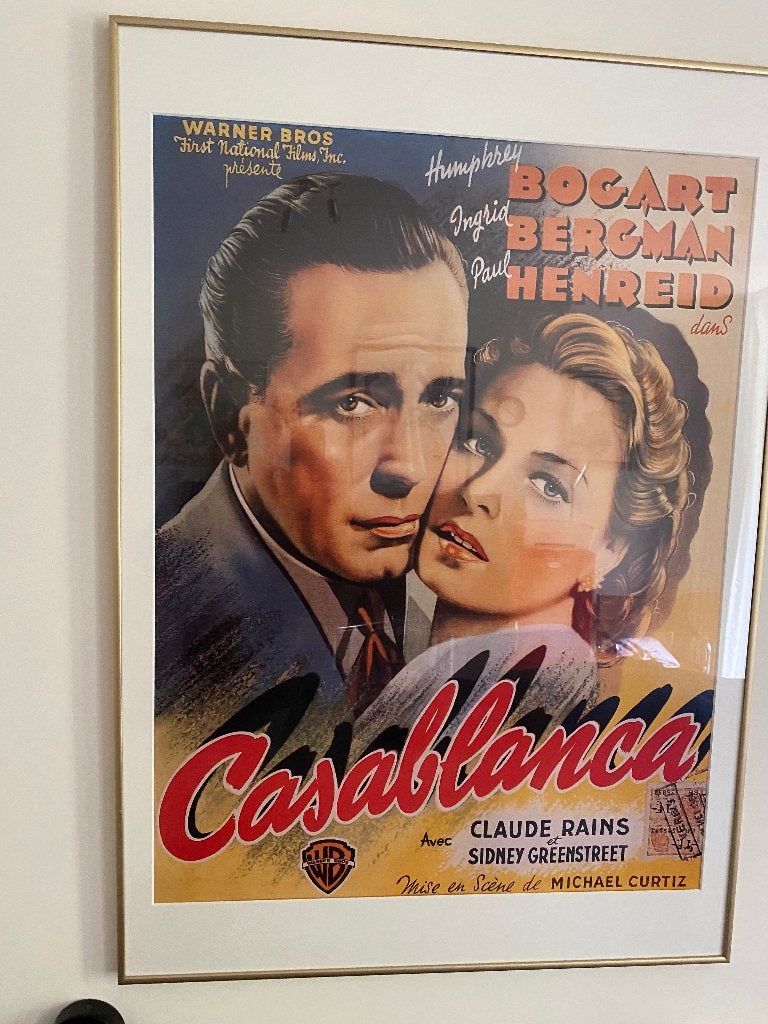 CASABLANCA POSTER (ingelijst), Ophalen, Rechthoekig Staand, Deurposter of groter, Zo goed als nieuw