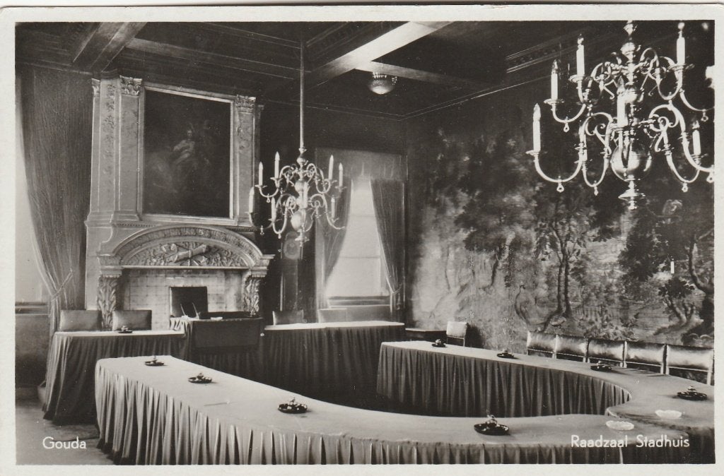 gouda- interieur stadhuis, Ophalen of Verzenden, Voor 1920, Zuid-Holland