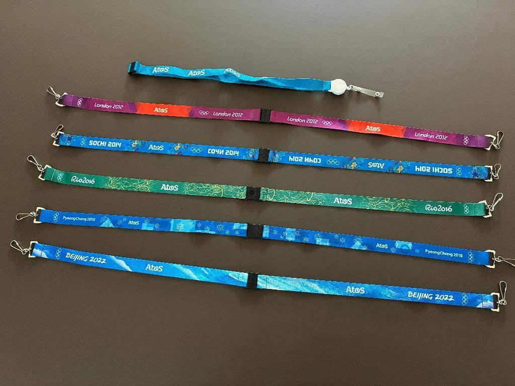 Olympic lanyards (badgekoords olympische spelen) + Atos, Verzamelen, Ophalen of Verzenden, Nieuw, Sport, Button