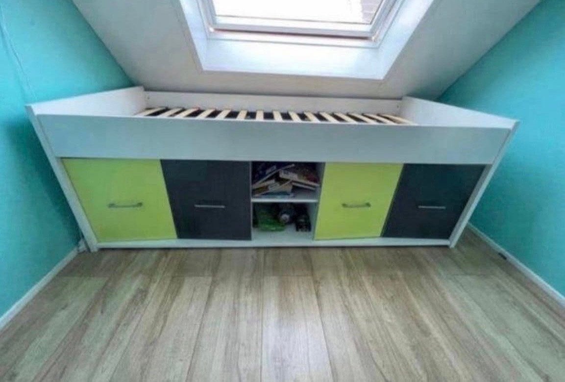 Kajuitbed 90x200 / gratis als je hem vandaag haalt, Ophalen, 85 tot 100 cm, Gebruikt, Lattenbodem