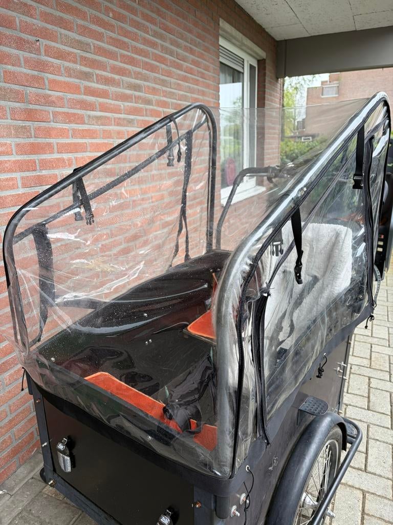 Bakfiets vogue troy, Ophalen, Zo goed als nieuw, 4 kinderen of meer, Huif