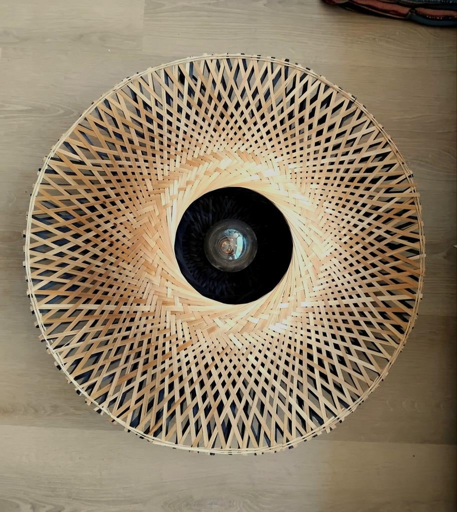 Good & Mojo wandlamp gevlochten bamboe, Ophalen, Zo goed als nieuw, Overige materialen, Bohemian, Natuurlijk