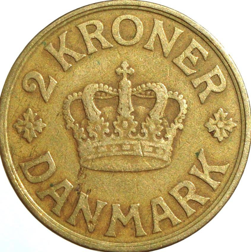 Denemarken 2 kroner 1925, Ophalen of Verzenden, Overige landen, Losse munt