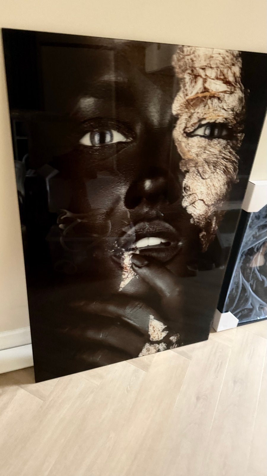 Noir Gold Glas Schilderij - Ter Hallen, Ophalen, Glas, Achter glas, Print