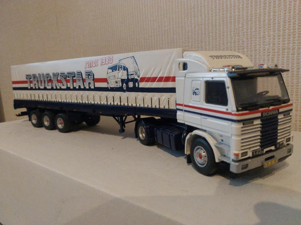 Tekno Scania 142m V8 Truckstar sinds 1980, Hobby en Vrije tijd, Modelauto's | 1:50, Ophalen of Verzenden, Zo goed als nieuw, Bus of Vrachtwagen