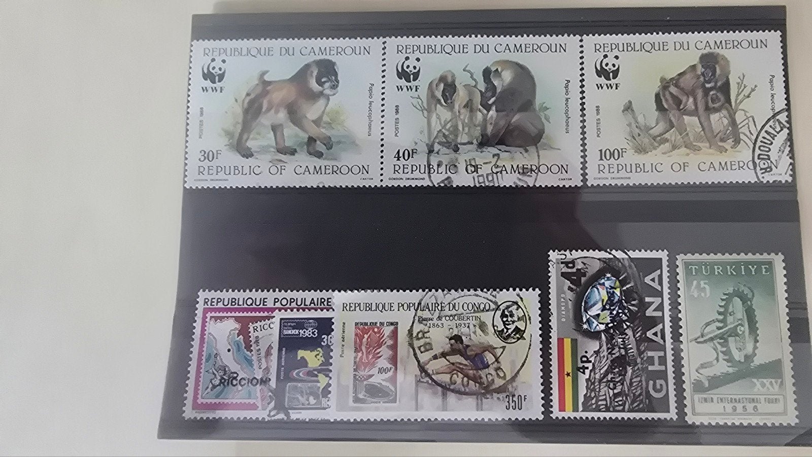 Diverse postzegels: Kameroen, Ghana, Turkije, Congo, Ophalen of Verzenden