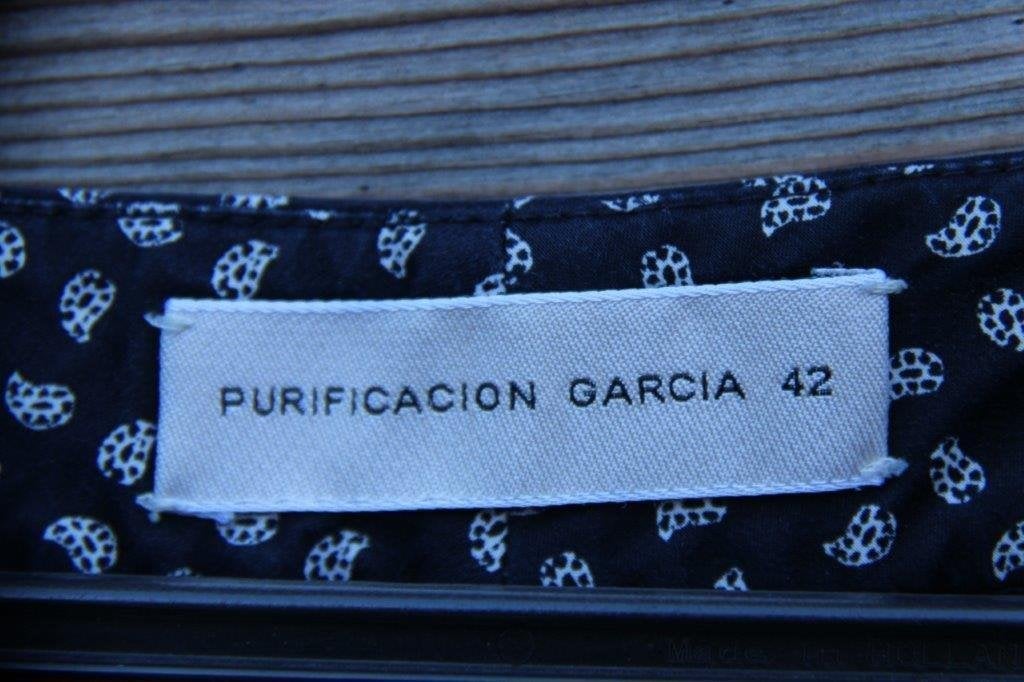 Broek donkerblauw/ creme Purificacion Garcia mt 42 Vaste pri, Blauw, Maat 42/44 (L), Ophalen of Verzenden, Zo goed als nieuw