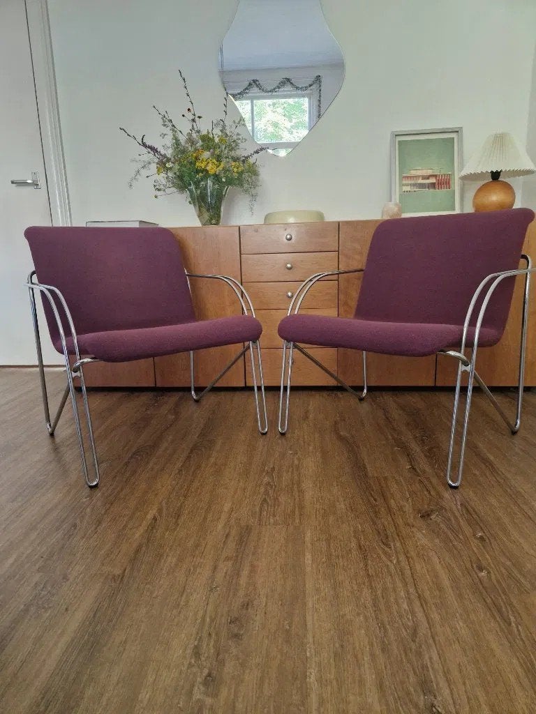 Armstoelen Van Alfred Hofmann Voor Gispen/Labofa - 1970's, Gebruikt, Minder dan 75 cm, Ophalen of Verzenden, Stof