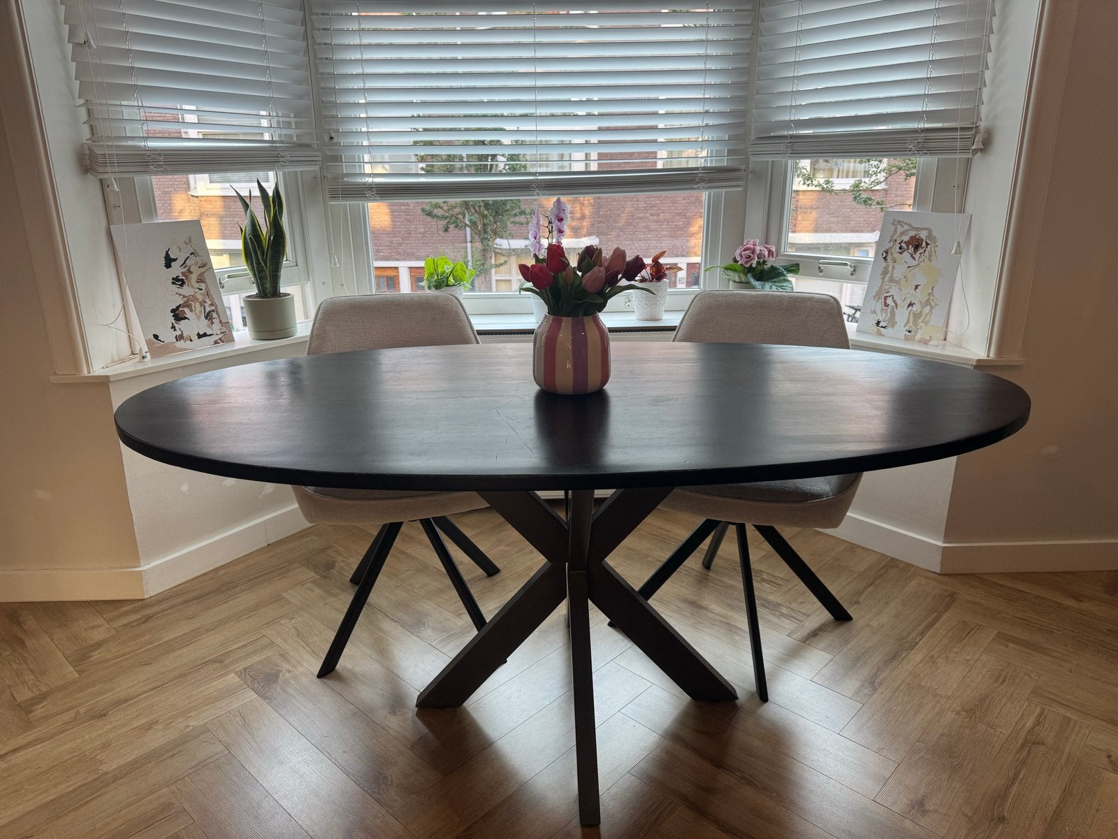 Ovale eettafel 180x90 cm, Huis en Inrichting, Tafels | Eettafels, Gebruikt, 150 tot 200 cm, Vier personen, Ovaal